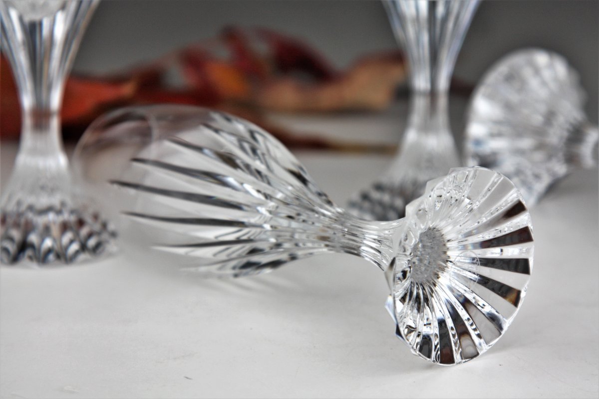 Set de 6 flûtes à vodka ou liqueur en cristal de Baccarat, modèle Massena-photo-4