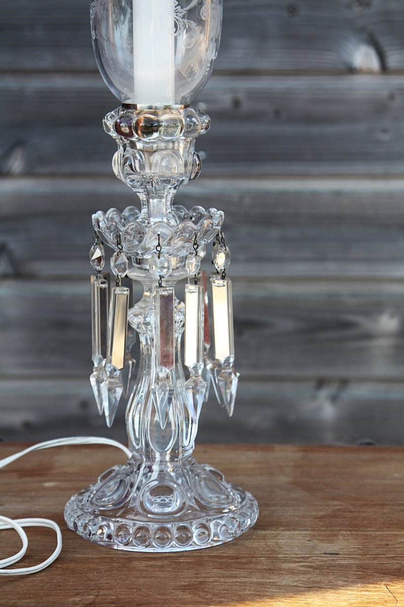 Flambeau à verrine en cristal de Baccarat, modèle Médaillon-photo-3