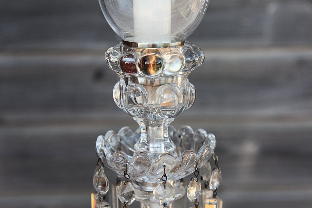 Flambeau à verrine en cristal de Baccarat, modèle Médaillon-photo-4