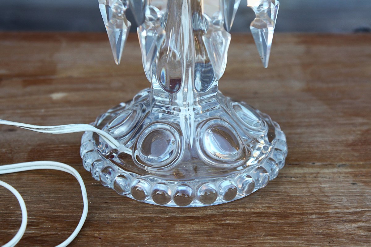 Flambeau à verrine en cristal de Baccarat, modèle Médaillon-photo-1