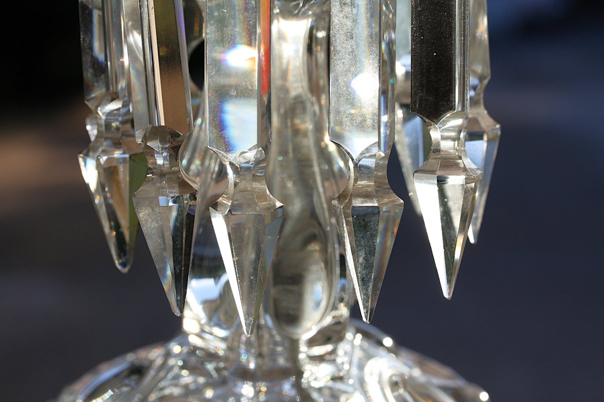 Flambeau à verrine en cristal de Baccarat, modèle Médaillon-photo-3