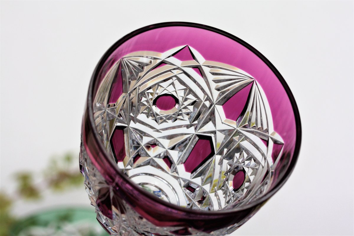 Set de 6 verres à vin du Rhin en cristal de Baccarat modèle Lagny-photo-2