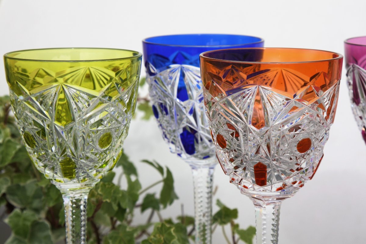 Set de 6 verres à vin du Rhin en cristal de Baccarat modèle Lagny-photo-1