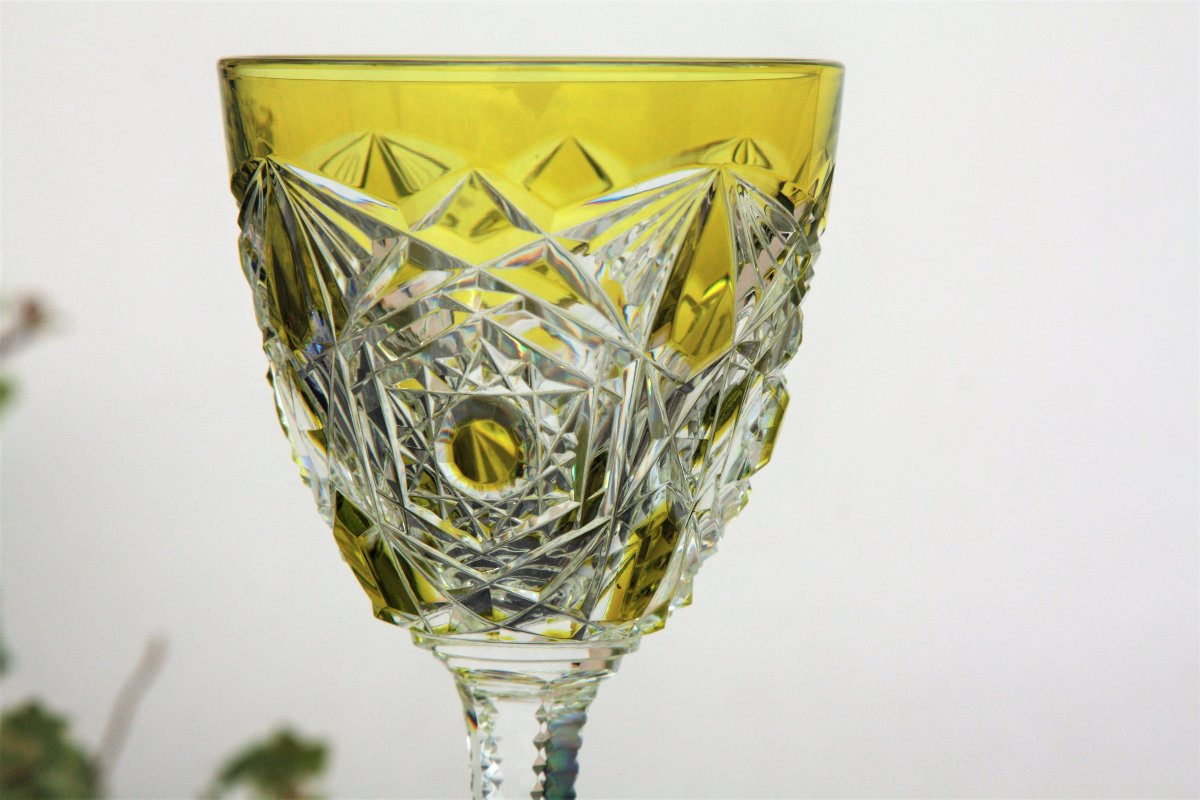 Set de 6 verres à vin du Rhin en cristal de Baccarat modèle Lagny-photo-2