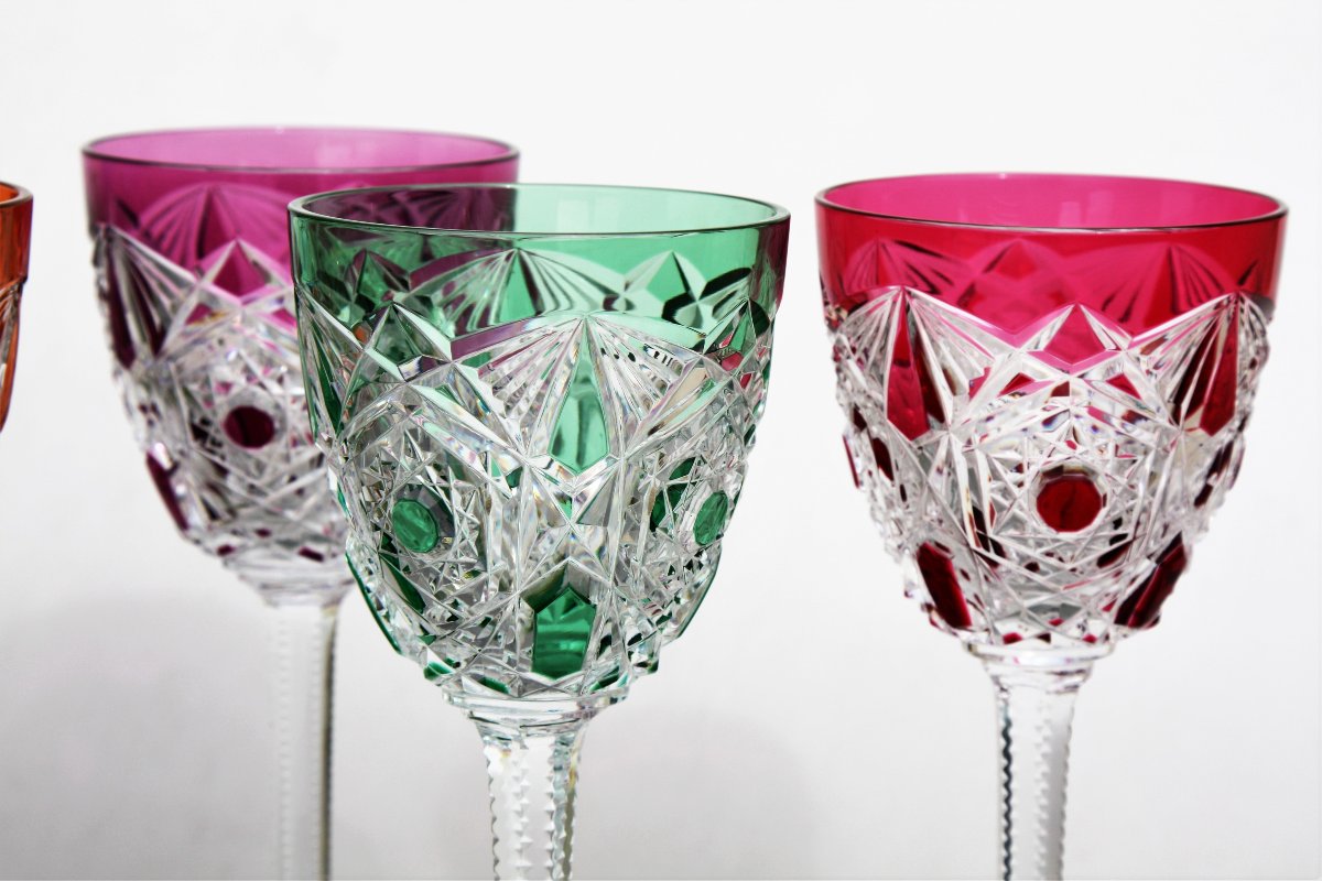 Set de 6 verres à vin du Rhin en cristal de Baccarat modèle Lagny-photo-8