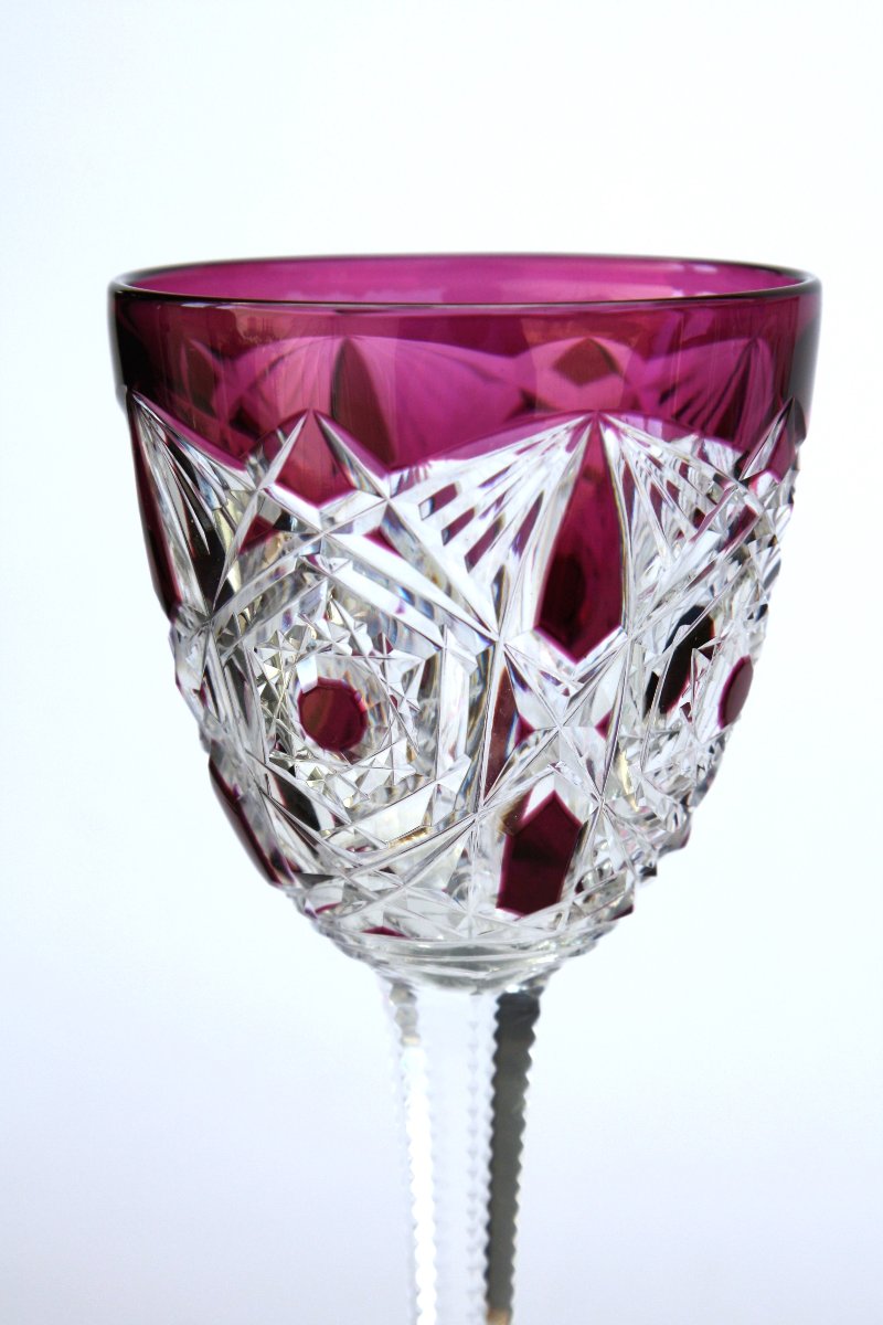 Baccarat Crystal Roemer Glass, Lagny Model (purple)-photo-2