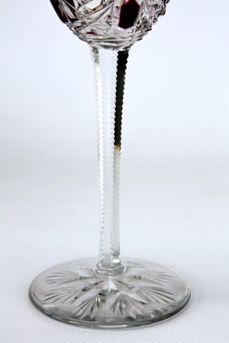 Baccarat Crystal Roemer Glass, Lagny Model (purple)-photo-3