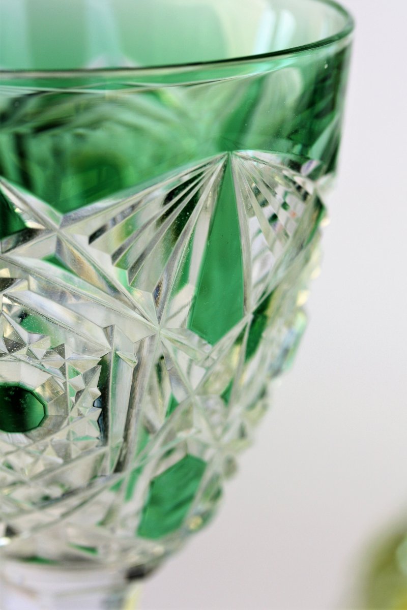 Verre à Vin Du Rhin En Cristal De Baccarat, Modèle Lagny vert-photo-1