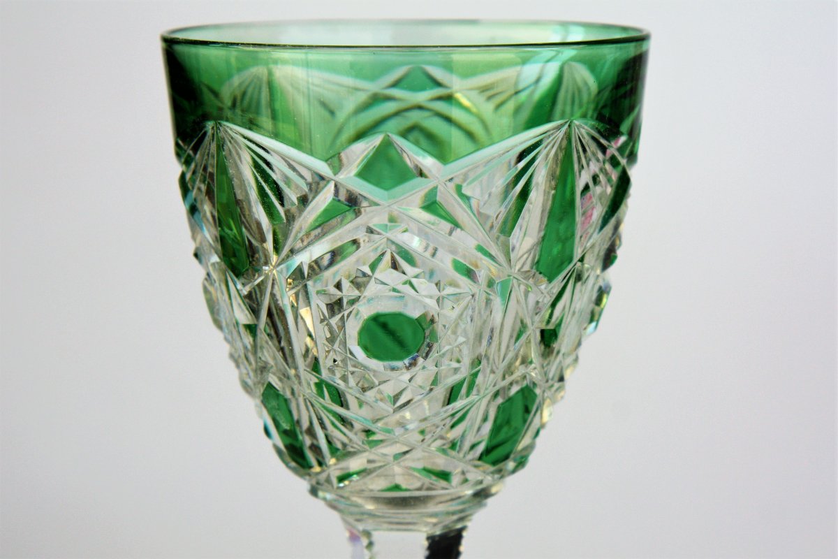 Verre à Vin Du Rhin En Cristal De Baccarat, Modèle Lagny vert-photo-2