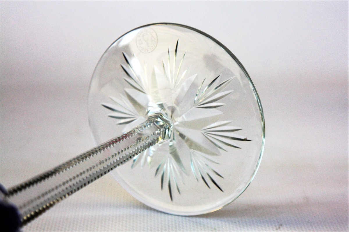 Baccarat Crystal Roemer Glass, Blue Lagny Model-photo-4