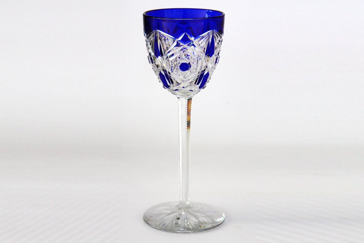 Baccarat Crystal Roemer Glass, Blue Lagny Model
