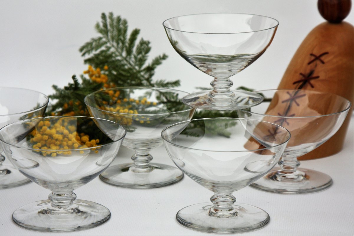 Set de 6 coupes à Champagne en cristal de Baccarat, modèle Murcie-photo-3