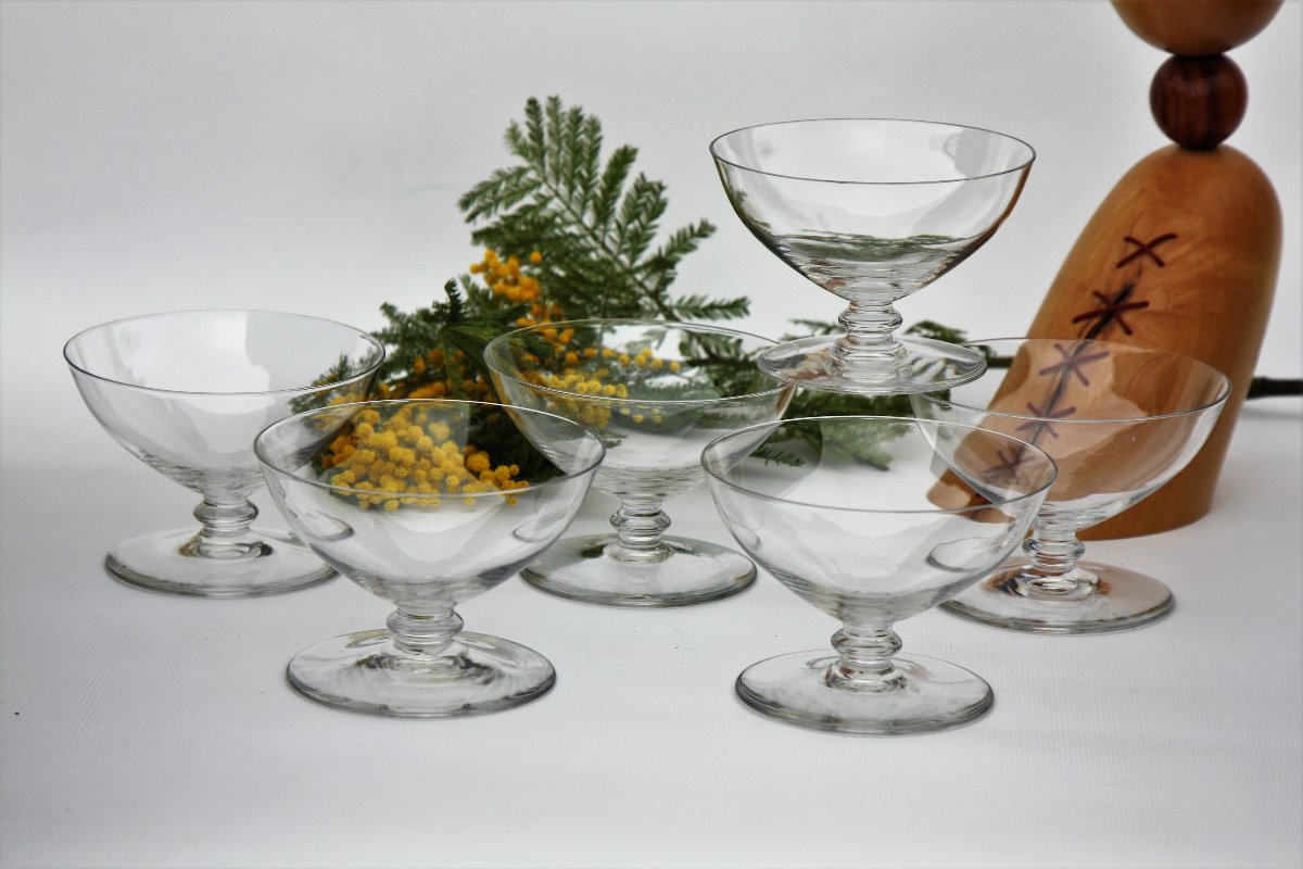 Set de 6 coupes à Champagne en cristal de Baccarat, modèle Murcie