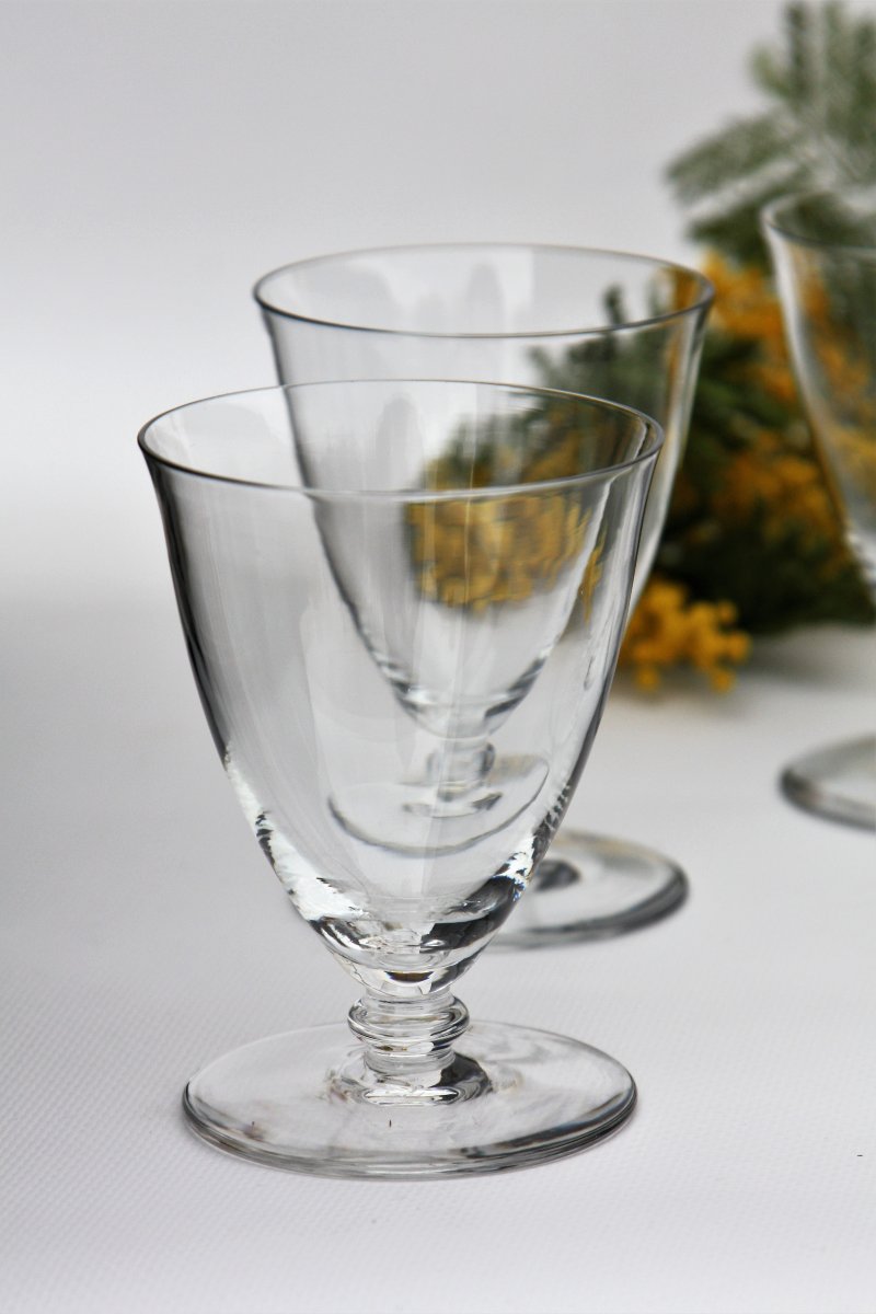 Set Of 6 Baccarat Crystal Bordeaux Wine Glasses, "murcie" Model-photo-2