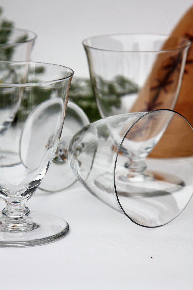 Set Of 6 Baccarat Crystal Bordeaux Wine Glasses, "murcie" Model-photo-3