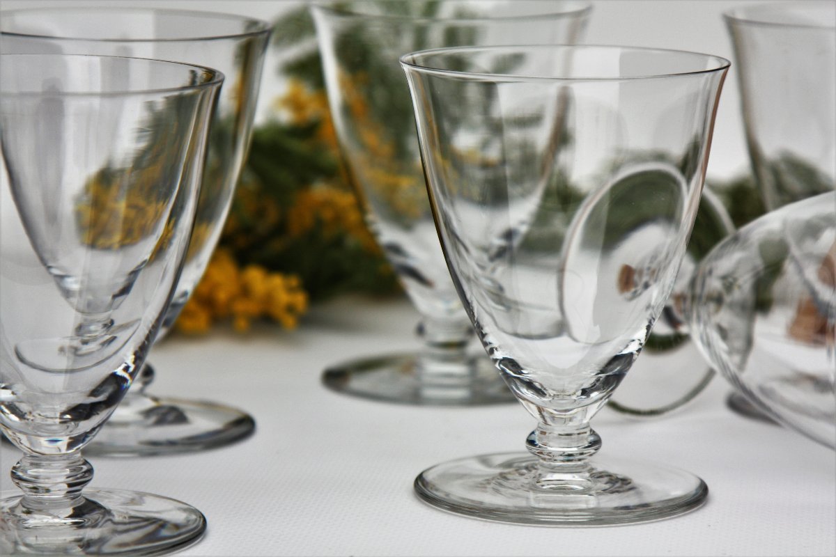 Set Of 6 Baccarat Crystal Bordeaux Wine Glasses, "murcie" Model-photo-4