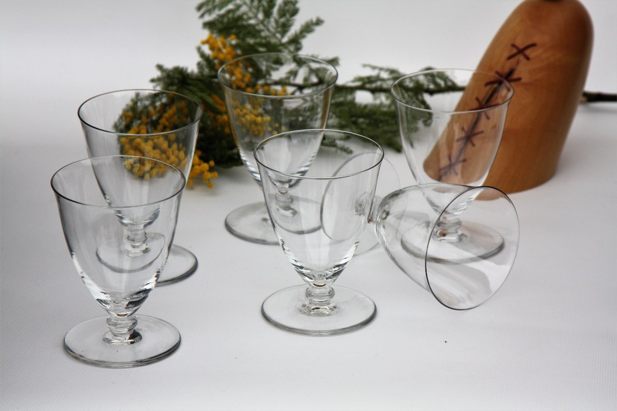 Set Of 6 Baccarat Crystal Bordeaux Wine Glasses, "murcie" Model