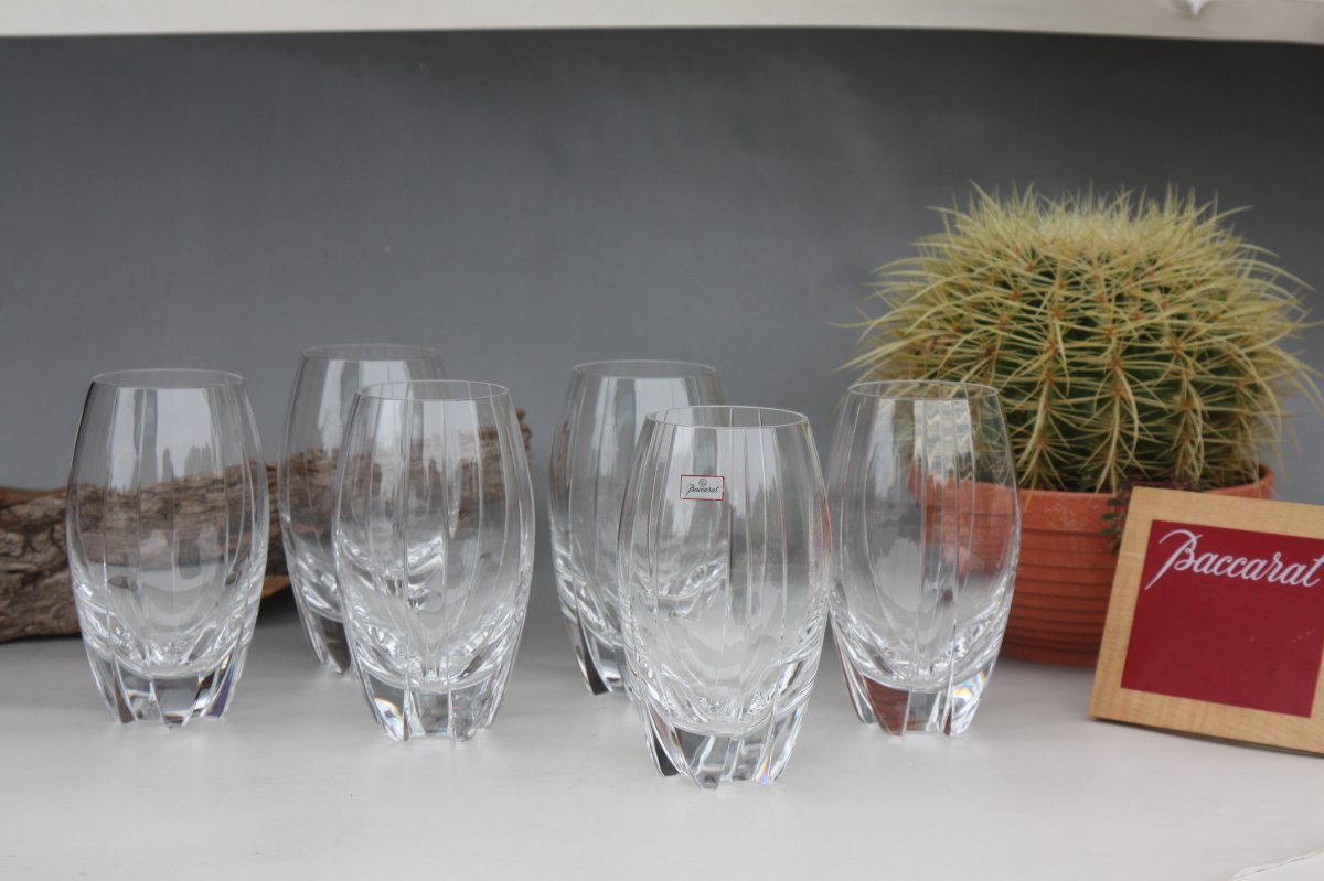 Set de 6 grands verres à whisky en cristal de Baccarat modèle Neptune-photo-4
