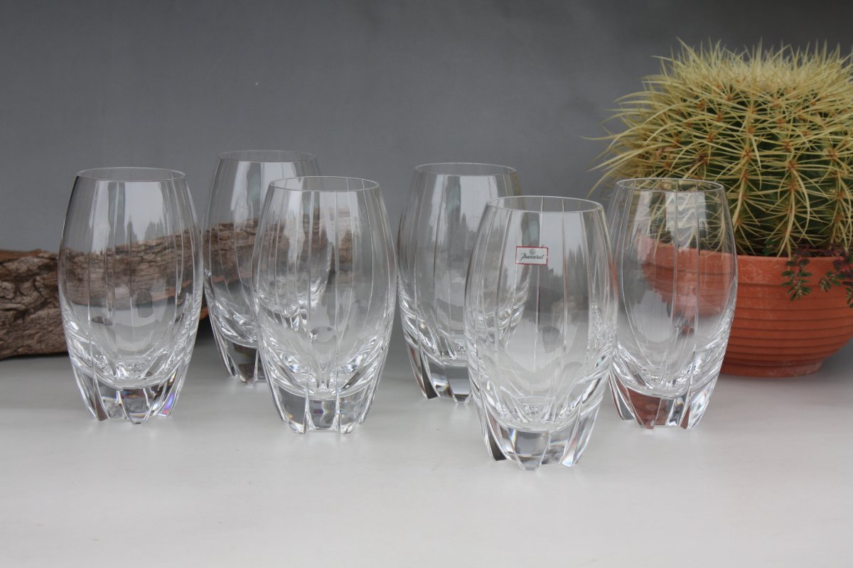 Set de 6 grands verres à whisky en cristal de Baccarat modèle Neptune-photo-2