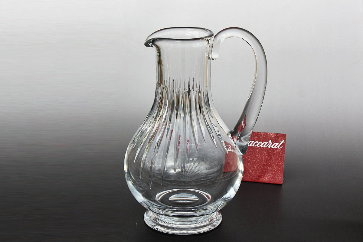 Pichet à eau en cristal de Baccarat, modèle Massena