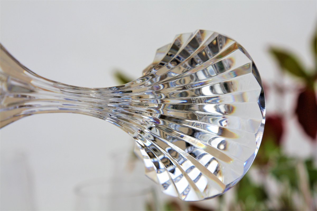 Set Of 6 Baccarat Crystal Champagne Flutes, Massena Model-photo-1