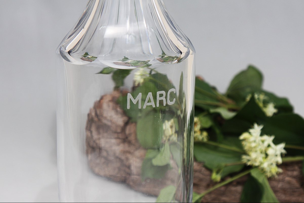 Rare carafe à Marc de Bourgogne en cristal de Baccarat modèle Maladetta-photo-3