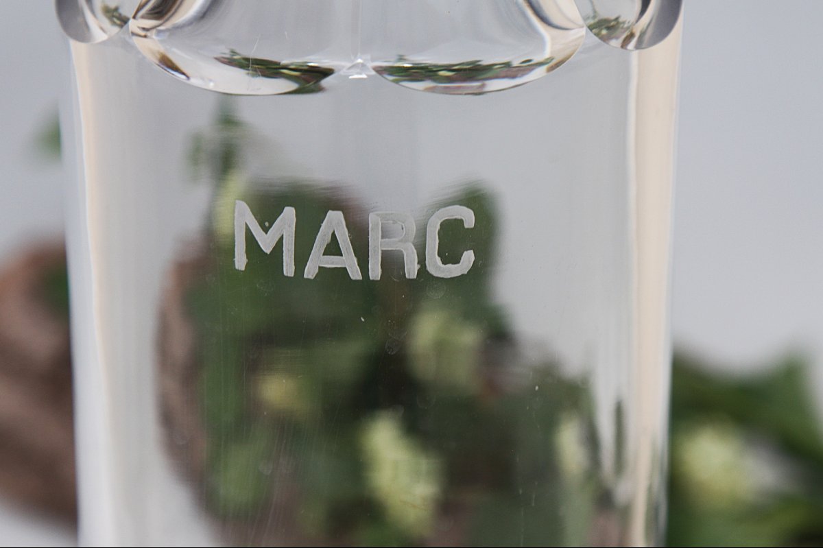 Rare carafe à Marc de Bourgogne en cristal de Baccarat modèle Maladetta-photo-5