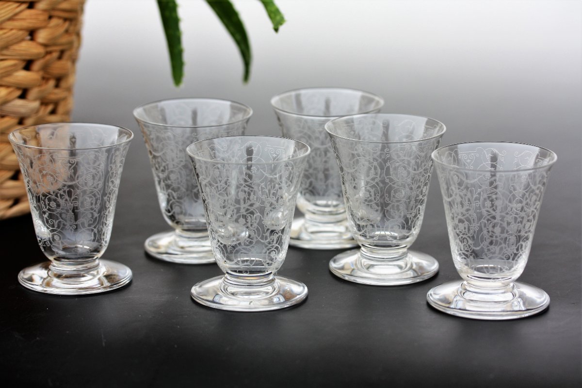 Set de 6 verres à vin n°4 en cristal de Baccarat modèle Michelangelo