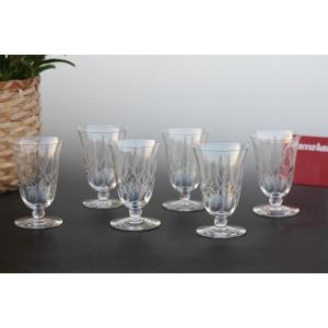 Set De 6 Verres à Vin  En Cristal De Baccarat