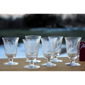 Set Of 6 Aperitif Glasses In Baccarat Crystal