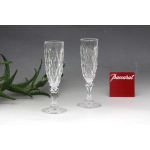 Set Of 2 Champagne Flutes In Baccarat Crystal, Juvisy Model
