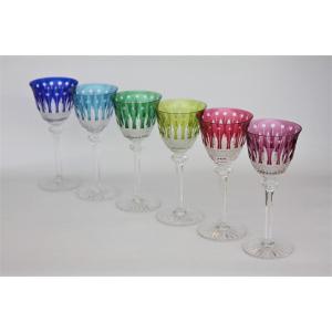 Set Of 6 Roemer Glasses In Saint-louis Crystal, Tommy Model 