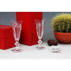 Set de 2 flûtes à Champagne en cristal de Baccarat modèle Harcourt