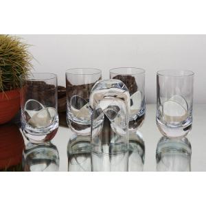 Set Of 5 Daum Crystal Water Glasses, Corolle Model