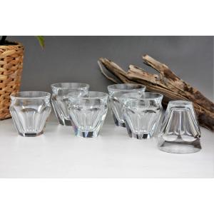 Set Of 6 Baccarat Crystal Coffee Glasses, Harcourt Talleyrand Pattern