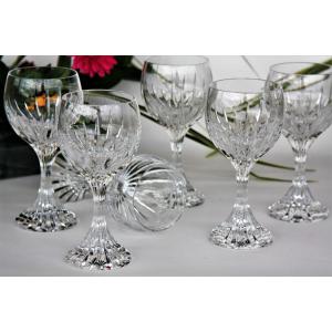 Set de 6 verres à vin n°3 en cristal de Baccarat modèle Massena