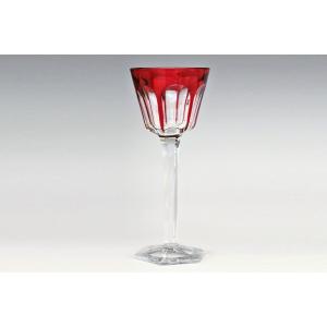 Roemer Glass In Baccarat Crystal, Harcourt Pattern, Red (4 Available)