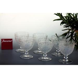 Set de 6 verres à vin n°3 en cristal de Baccarat modèle Rohan