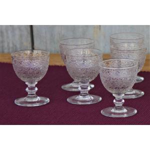Set Of 6 Baccarat Crystal N°4 Wine Glasses, Rohan Model