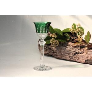 Saint Louis Crystal Liqueur Glass, Green Tommy Model