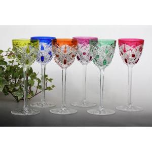 Set de 6 verres à vin du Rhin en cristal de Baccarat modèle Lagny