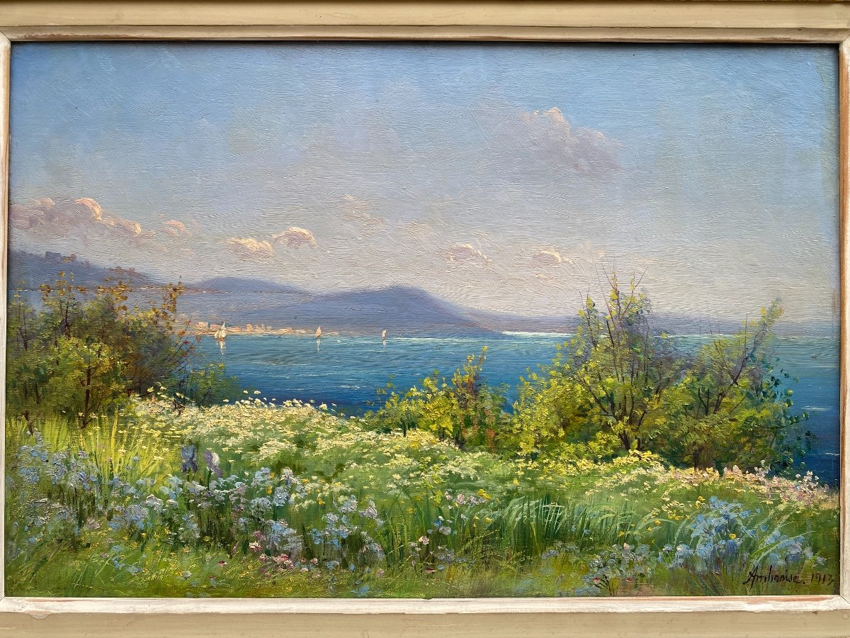 Paire De Tableaux, Paysages de Saint Laurent du Var, sud de la France , Signés  Jules François Achille Ambroise 1913-photo-4