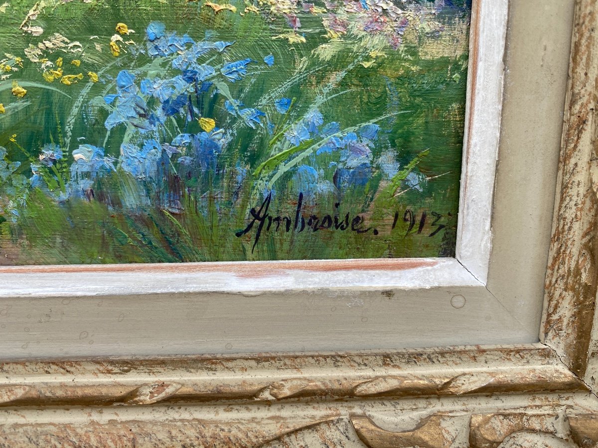 Paire De Tableaux, Paysages de Saint Laurent du Var, sud de la France , Signés  Jules François Achille Ambroise 1913-photo-6