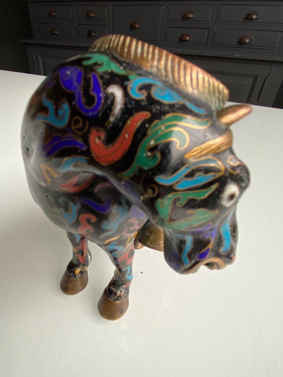 2 Horses In Cloisonne Enamels And Bronze, China, Asia…-photo-1