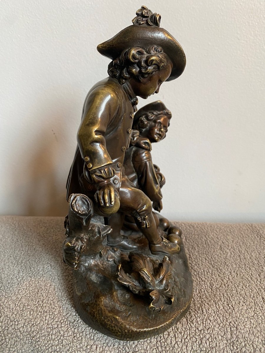 Nineteenth Century Bronze Subject, The Bowls Players-photo-1