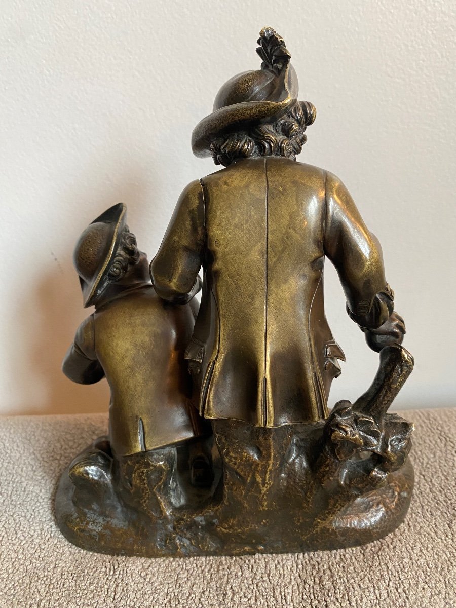 Nineteenth Century Bronze Subject, The Bowls Players-photo-2