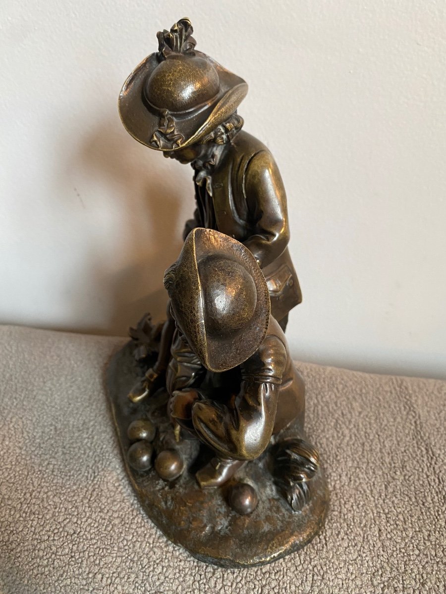 Nineteenth Century Bronze Subject, The Bowls Players-photo-3