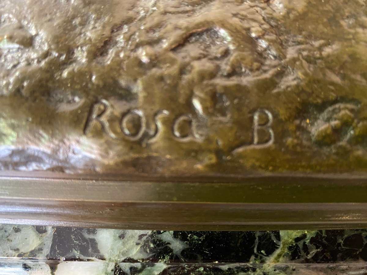 Bronze Sculpture Of A 19th Century Lying Bull Signed Rosa Bonheur (1822-1899)-photo-7