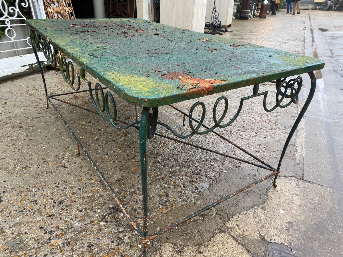 Middle Console / Wrought Iron Presentation Table 1940 Attributed To René Drouet (1899-1993)-photo-4