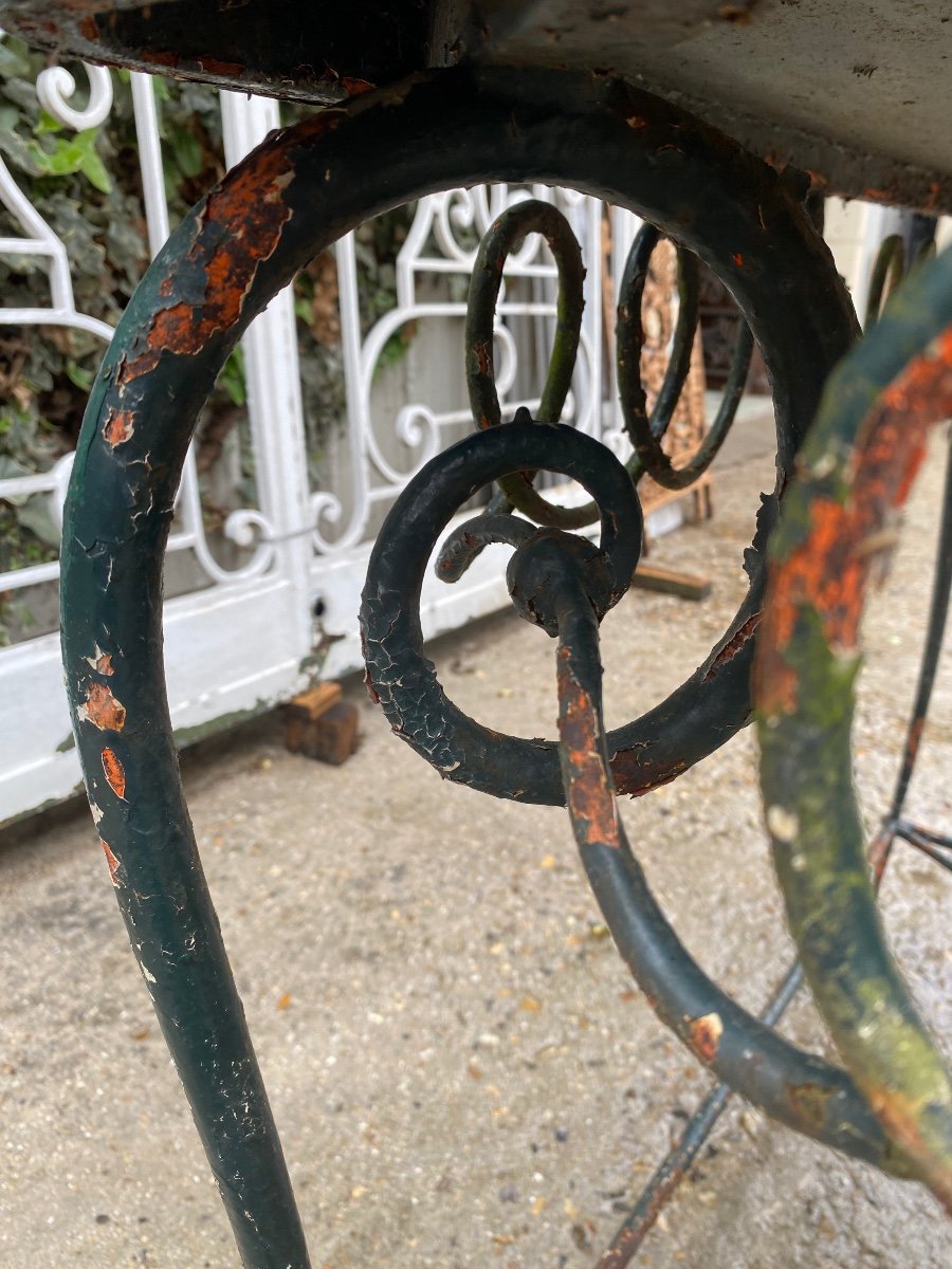 Middle Console / Wrought Iron Presentation Table 1940 Attributed To René Drouet (1899-1993)-photo-7